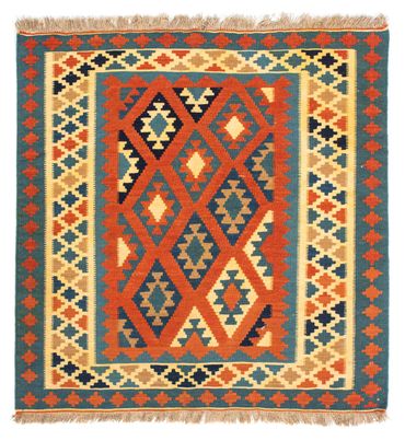 Kelim Rug - Oriental square  - 103 x 103 cm - rust