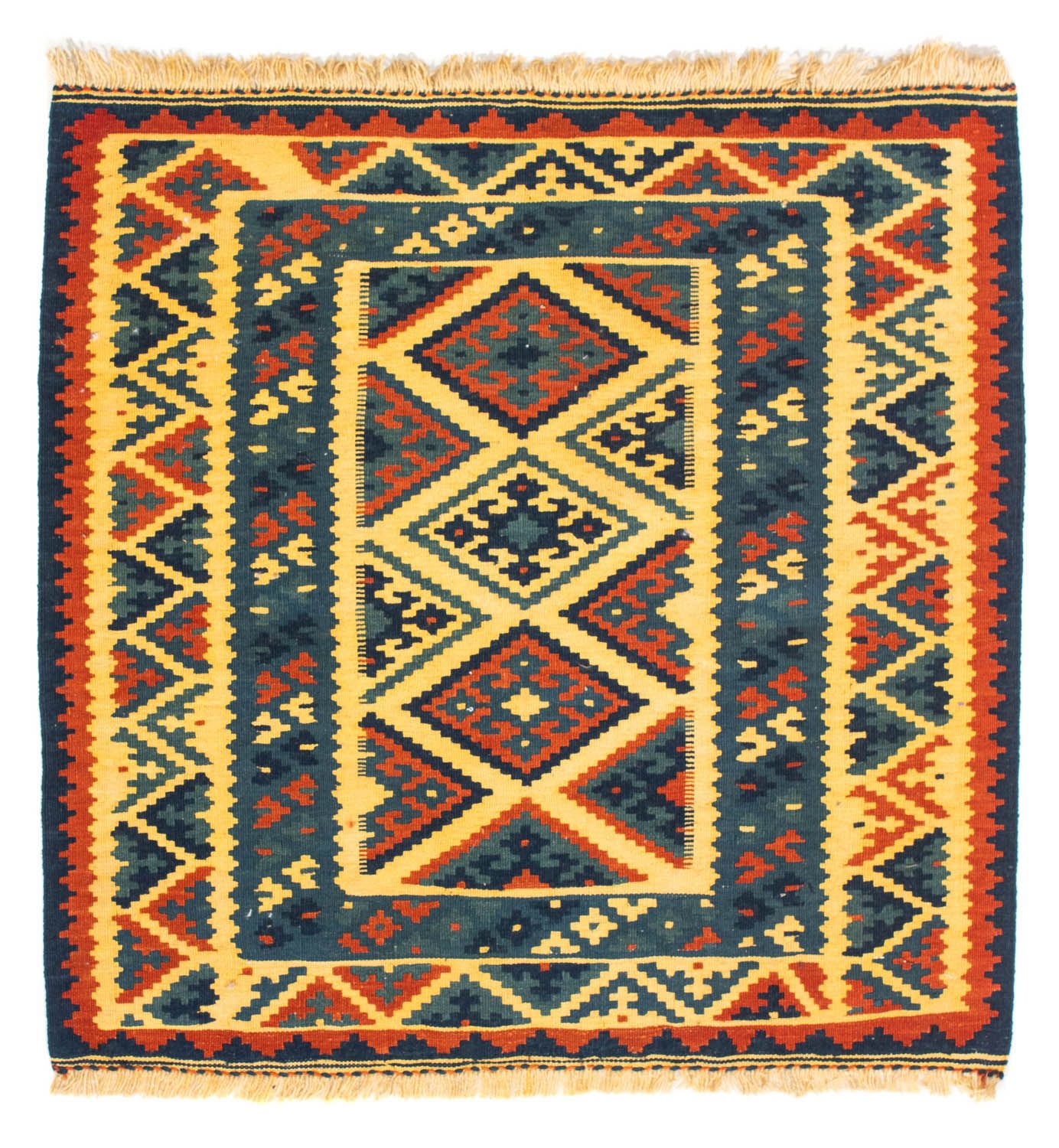 Kelim Rug - Oriental square  - 102 x 101 cm - multicolored