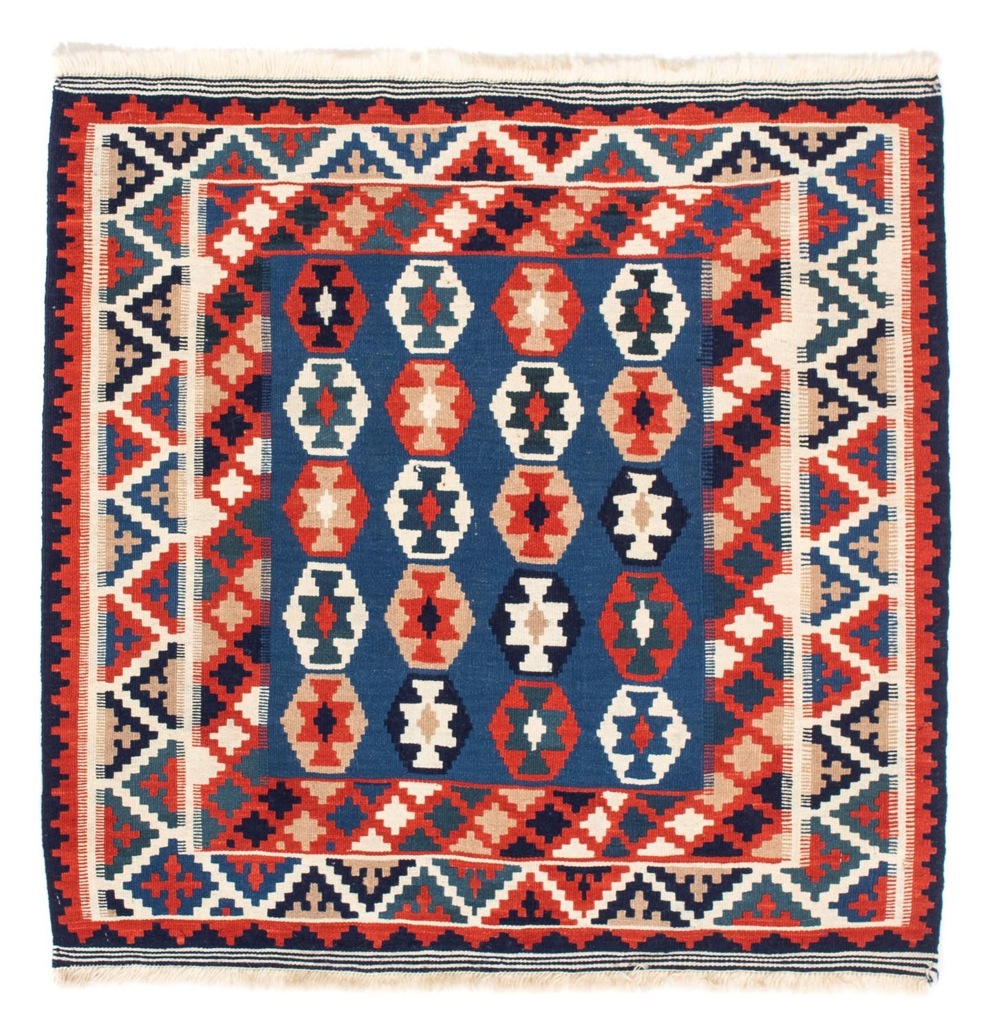 Kelim Rug - Oriental square  - 103 x 100 cm - dark blue