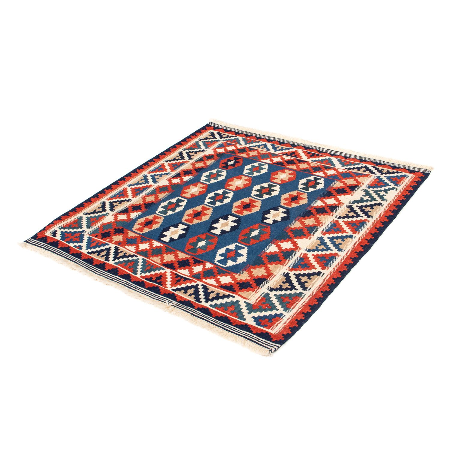 Kelim Rug - Oriental square  - 103 x 100 cm - dark blue