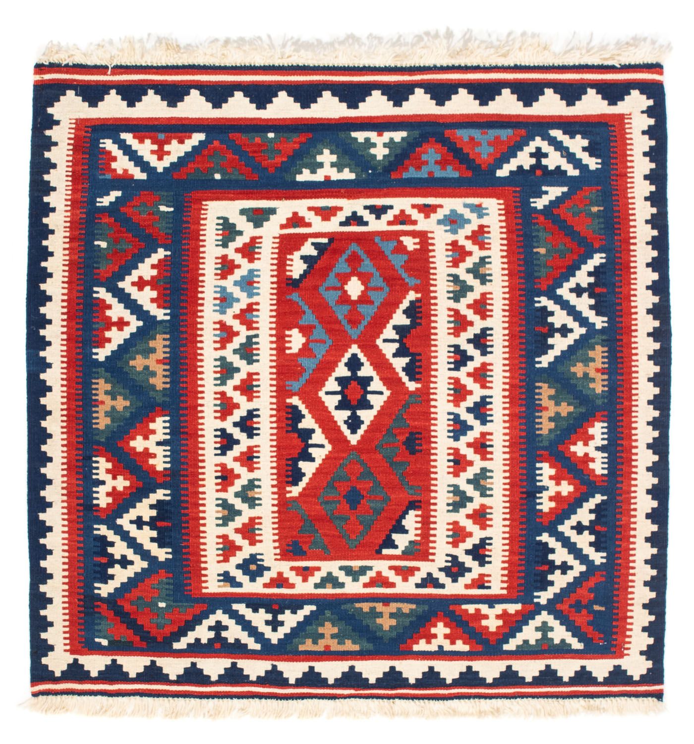 Kelim Rug - Oriental square  - 98 x 93 cm - dark blue