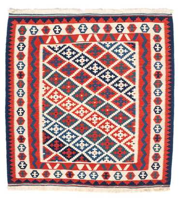 Kelim Rug - Oriental square  - 104 x 100 cm - multicolored