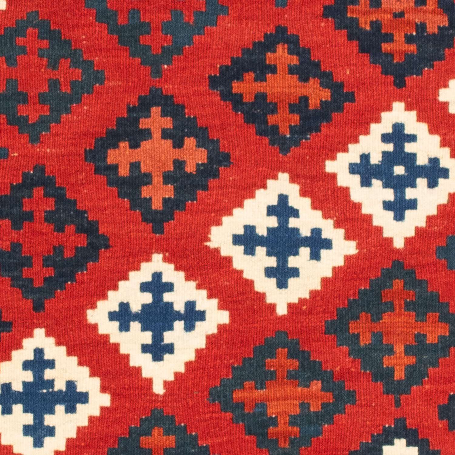 Kelim Rug - Oriental square  - 104 x 102 cm - dark red