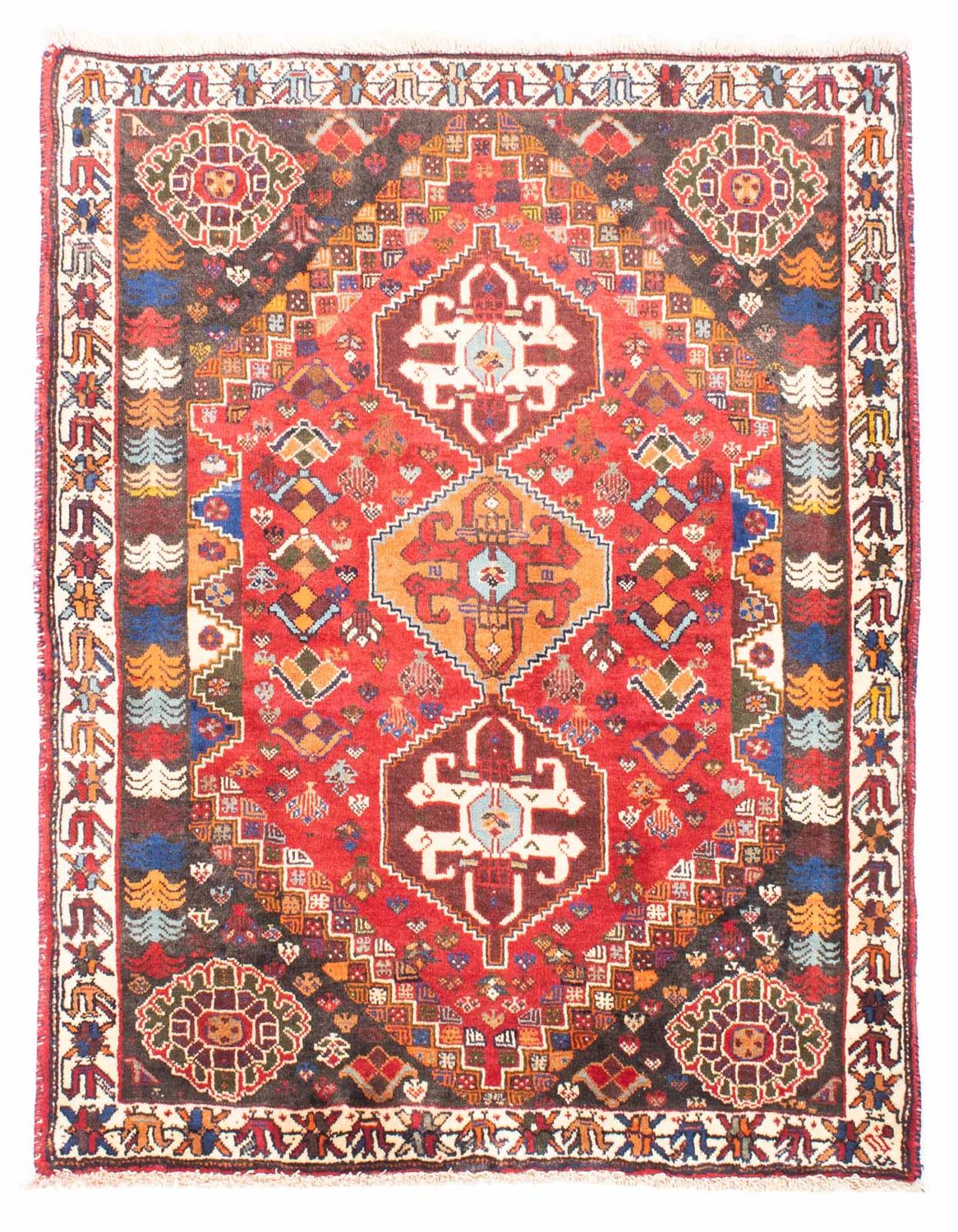 Perser Rug - Nomadic - 150 x 120 cm - dark red