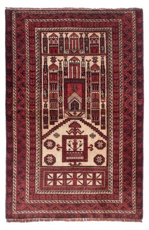 Belutsch Rug - 138 x 89 cm - dark red