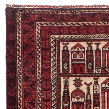 Belutsch Rug - 138 x 89 cm - dark red