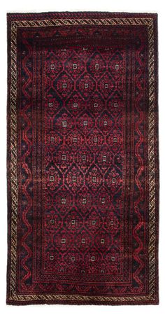 Runner Belutsch Rug - 177 x 92 cm - dark red