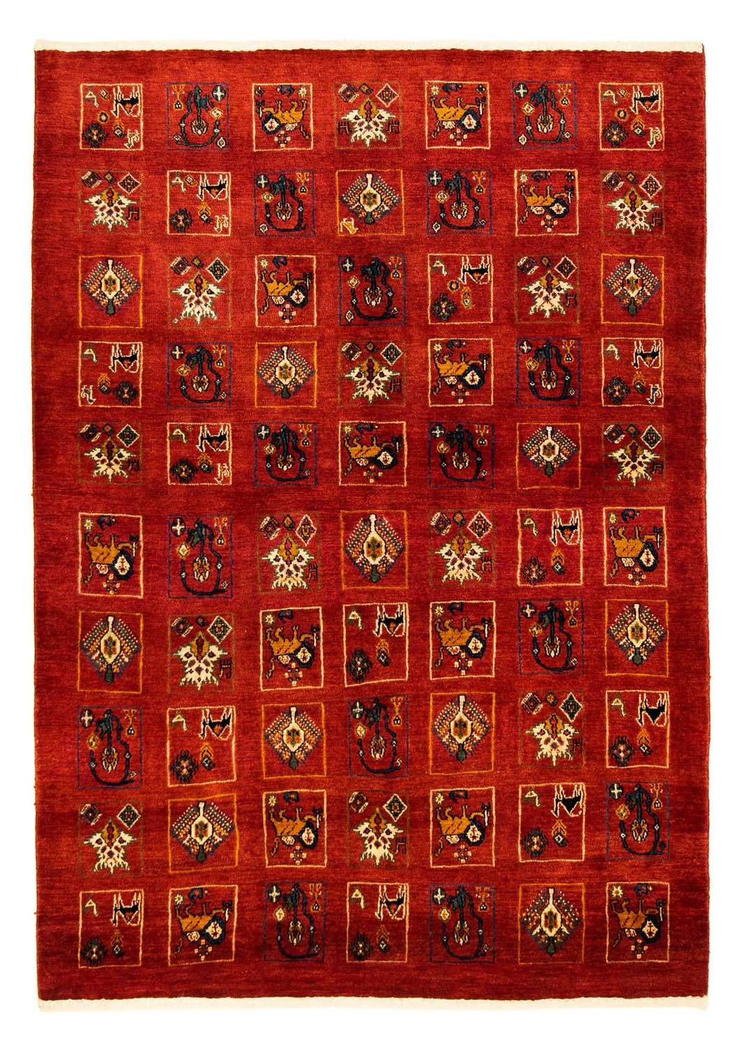 Gabbeh Rug - Kashkuli Perser - 214 x 145 cm - dark red