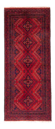 Runner Afghan Rug - Kunduz - 199 x 79 cm - dark red