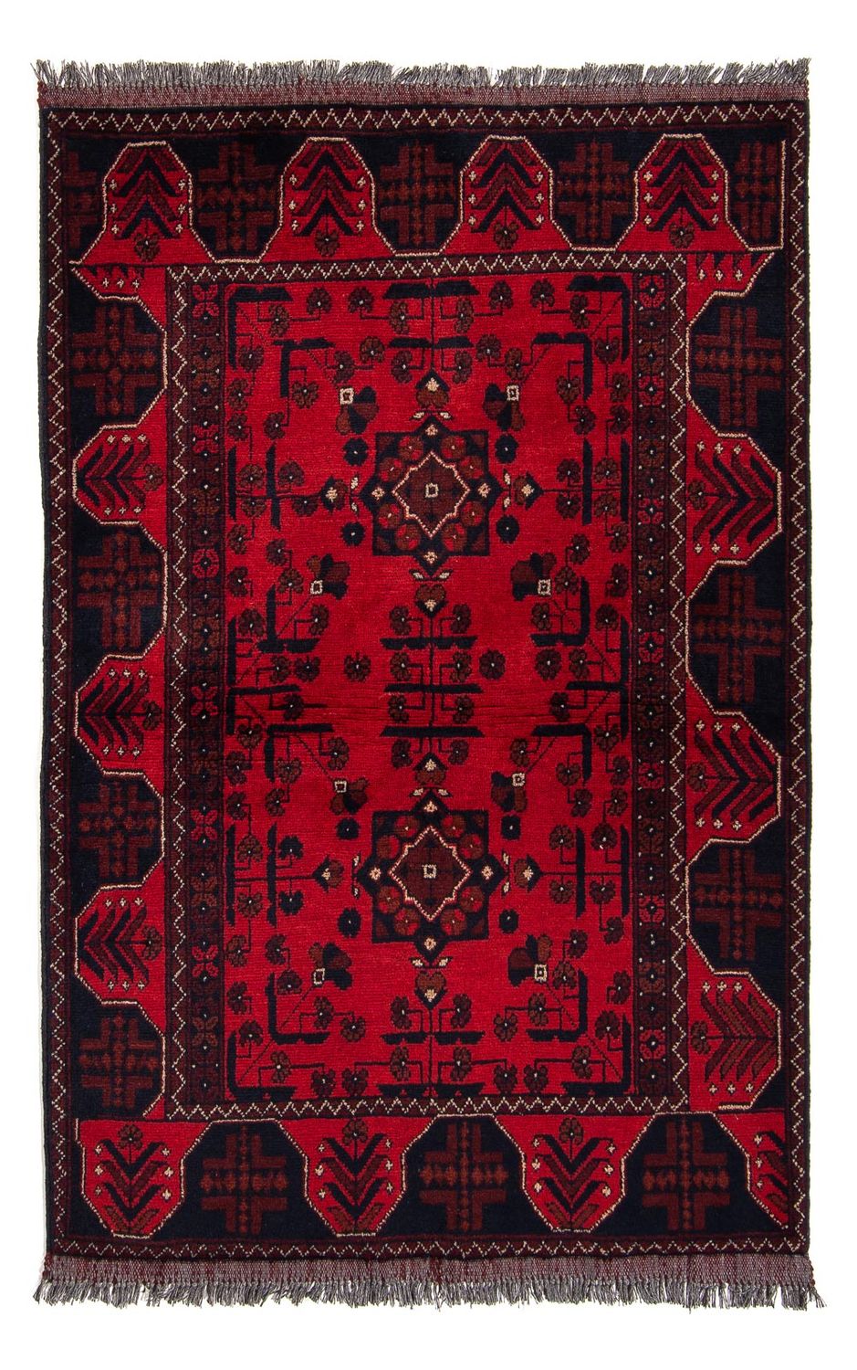 Afghan Rug - Kunduz - 146 x 106 cm - dark red