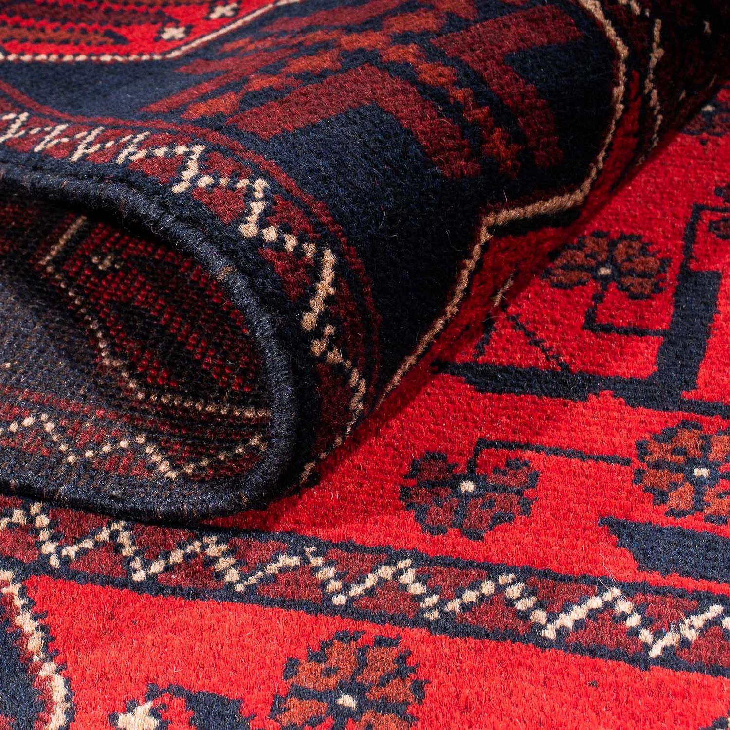 Afghan Rug - Kunduz - 146 x 106 cm - dark red