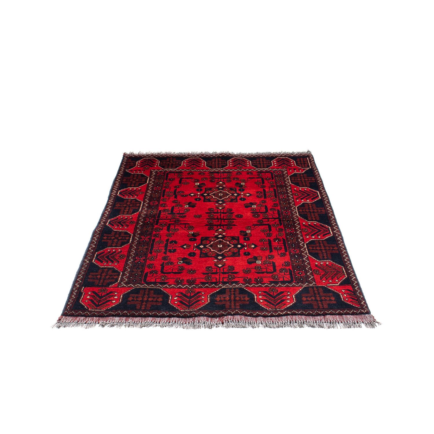 Afghan Rug - Kunduz - 146 x 106 cm - dark red