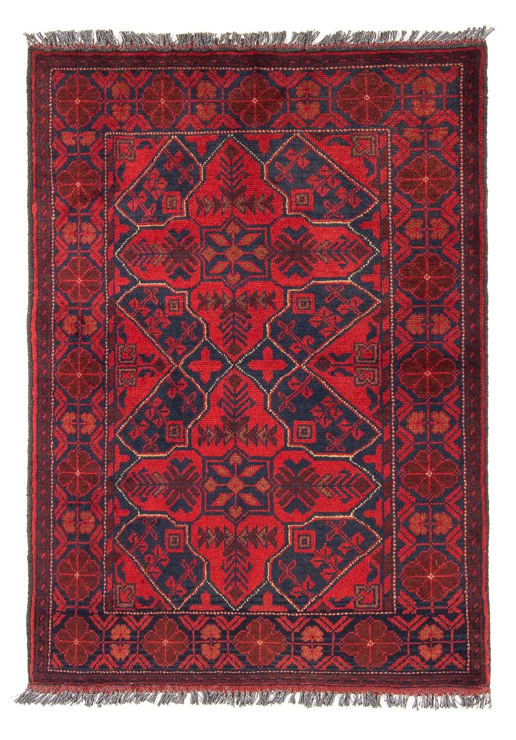 Afghan Rug - Kunduz - 125 x 78 cm - dark red