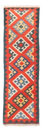 Runner Kelim Rug - Oriental - 207 x 62 cm - dark red