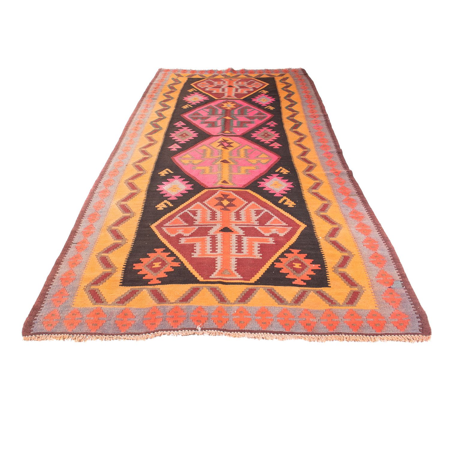 Runner Kelim Rug - Old - 330 x 150 cm - multicolored