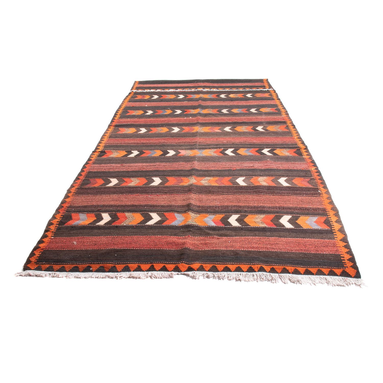 Runner Kelim Rug - Old - 433 x 160 cm - multicolored