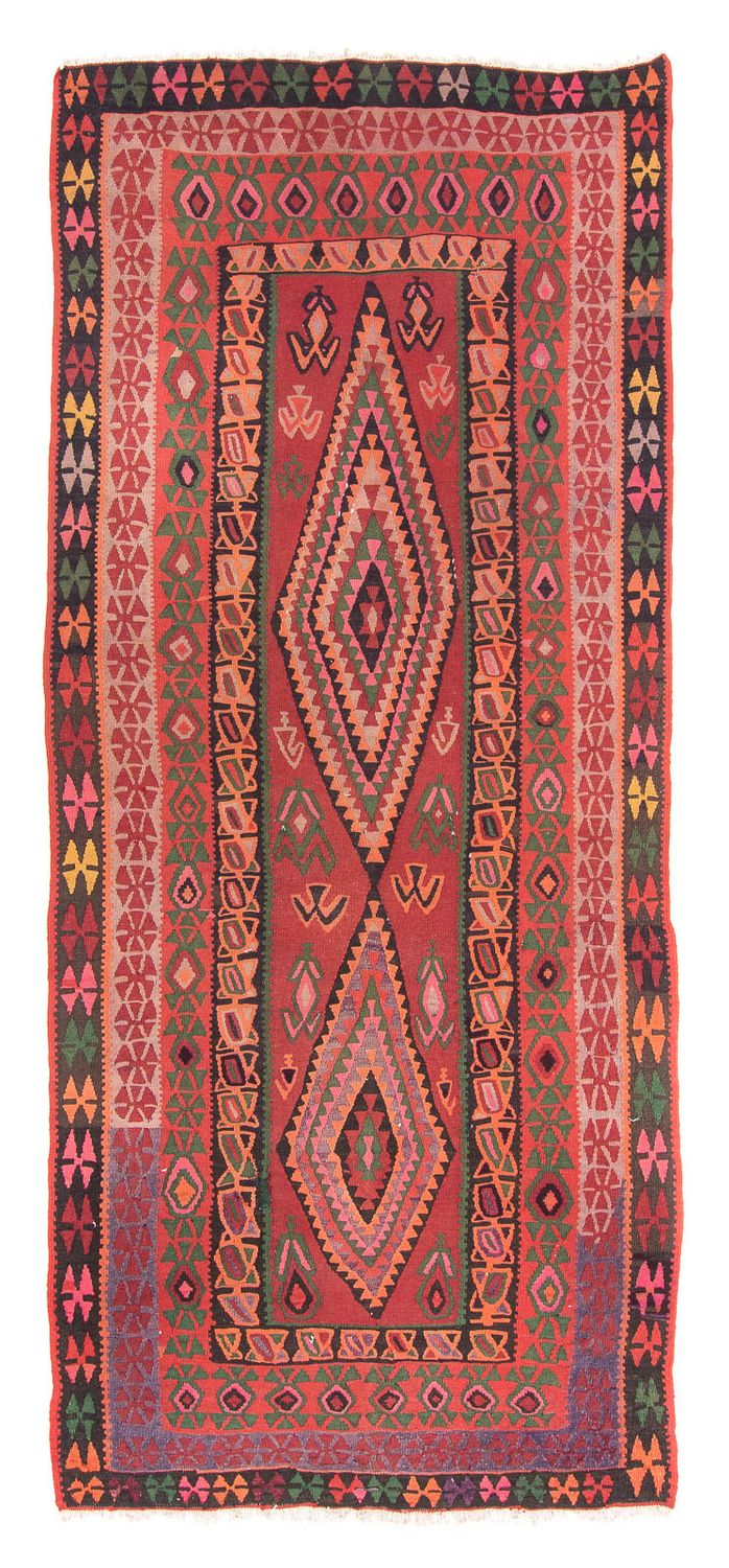 Runner Kelim Rug - Old - 355 x 150 cm - multicolored