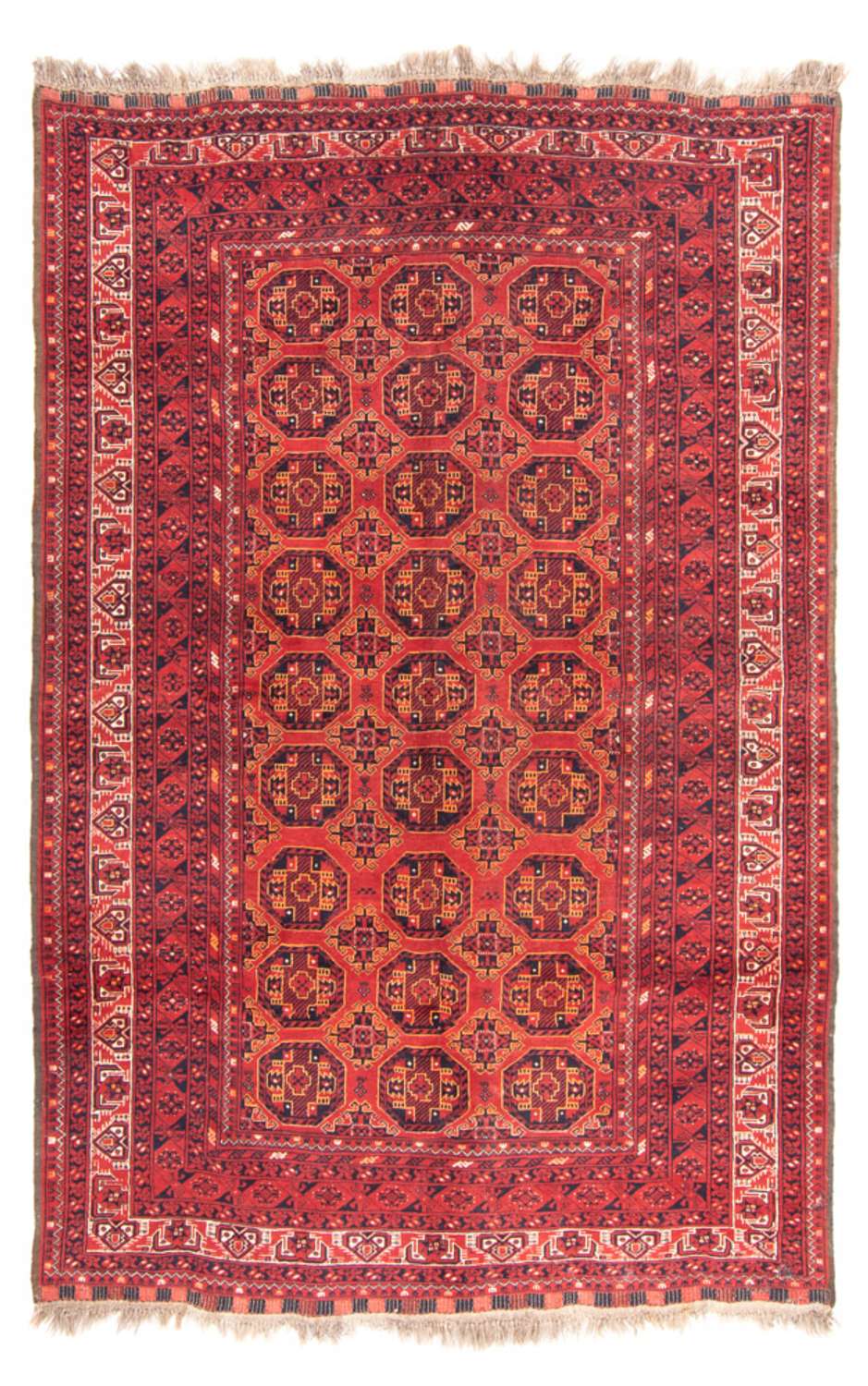 Turkaman Rug - 246 x 157 cm - red