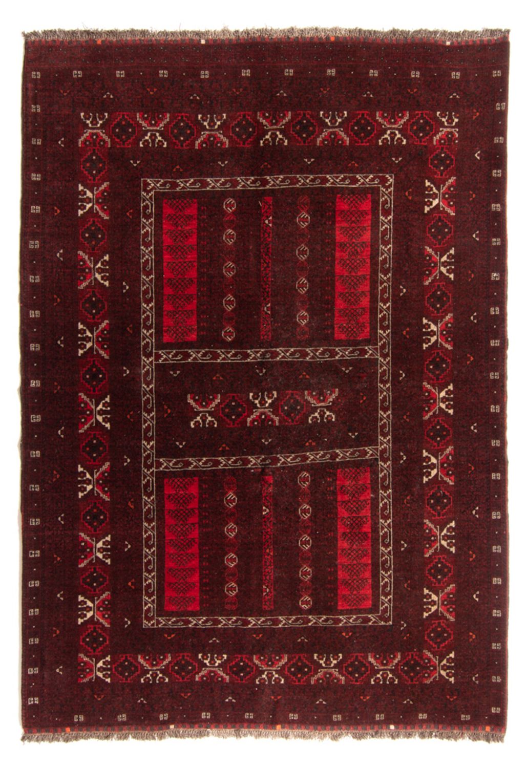 Turkaman Rug - 224 x 158 cm - red