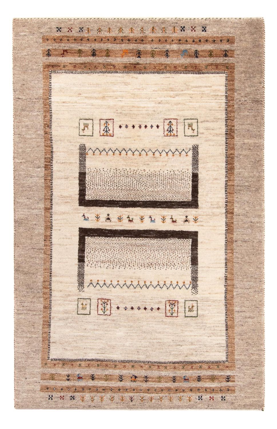 Gabbeh Rug - Loribaft Perser - 157 x 98 cm - natural