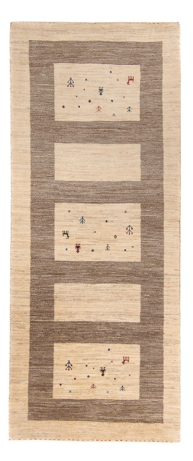 Runner Gabbeh Rug - Loribaft Perser - 209 x 83 cm - beige