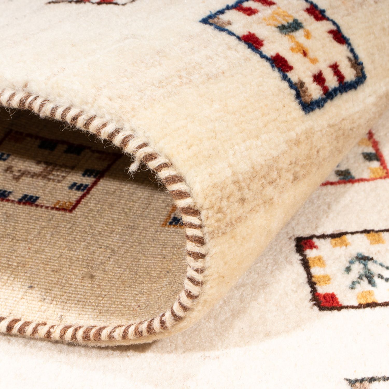 Runner Gabbeh Rug - Loribaft Perser - 200 x 82 cm - beige