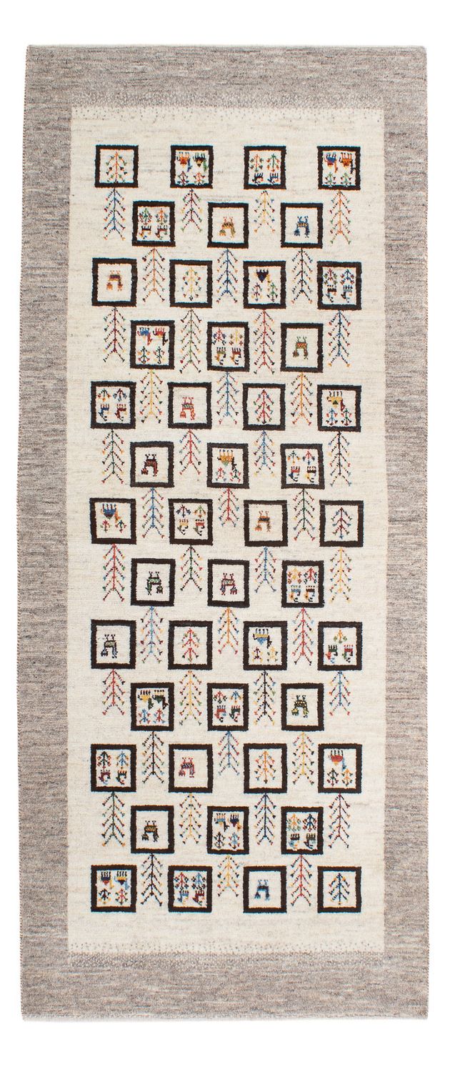 Runner Gabbeh Rug - Loribaft Perser - 199 x 87 cm - natural