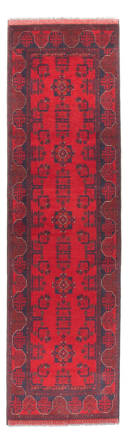 Runner Afghan Rug - Kunduz - 289 x 77 cm - red