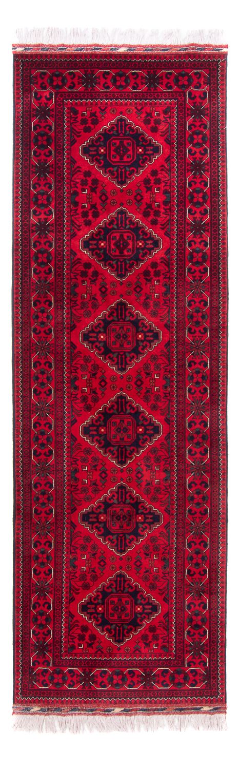 Runner Afghan Rug - 292 x 90 cm - red