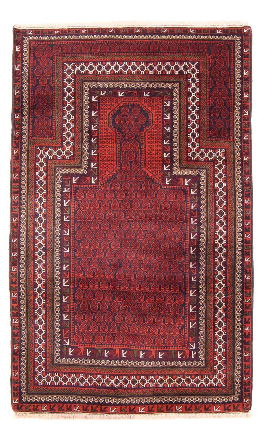 Belutsch Rug - Prayer Rug - 150 x 96 cm - red
