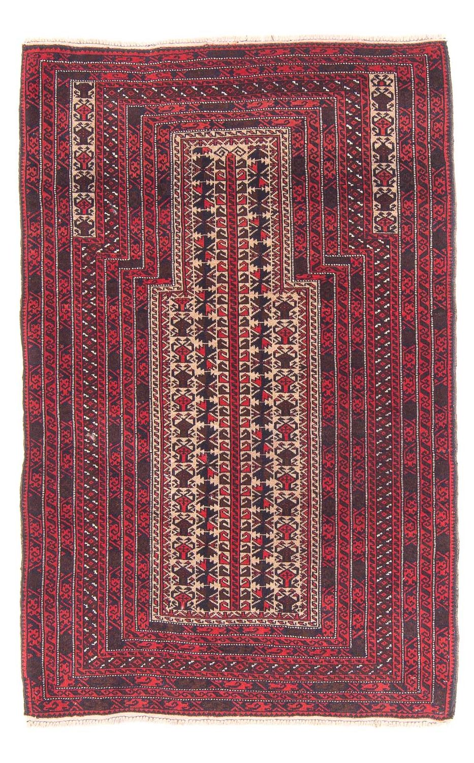 Belutsch Rug - Prayer Rug - 135 x 90 cm - beige