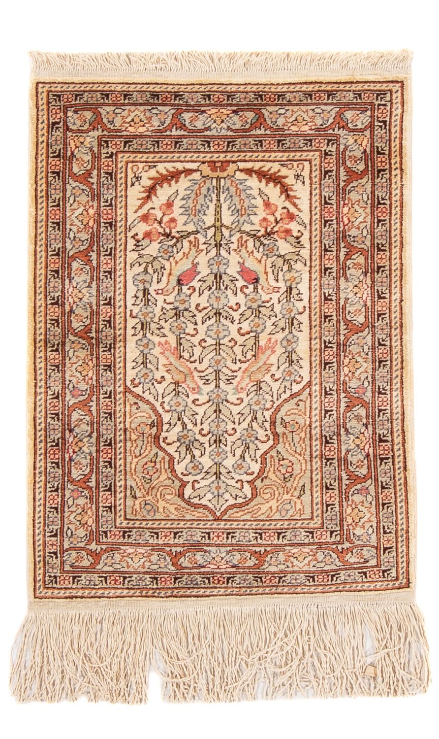 Oriental Rug - Hereke - 58 x 39 cm - beige