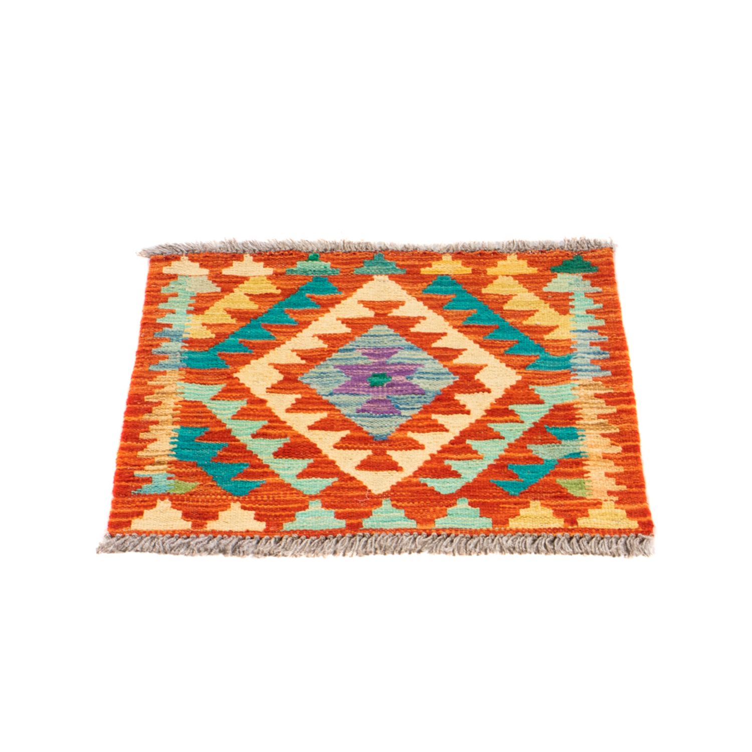 Kelim Rug - Splash square  - 52 x 50 cm - multicolored