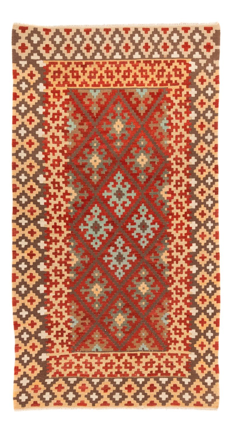 Runner Kelim Rug - Splash - 203 x 110 cm - red