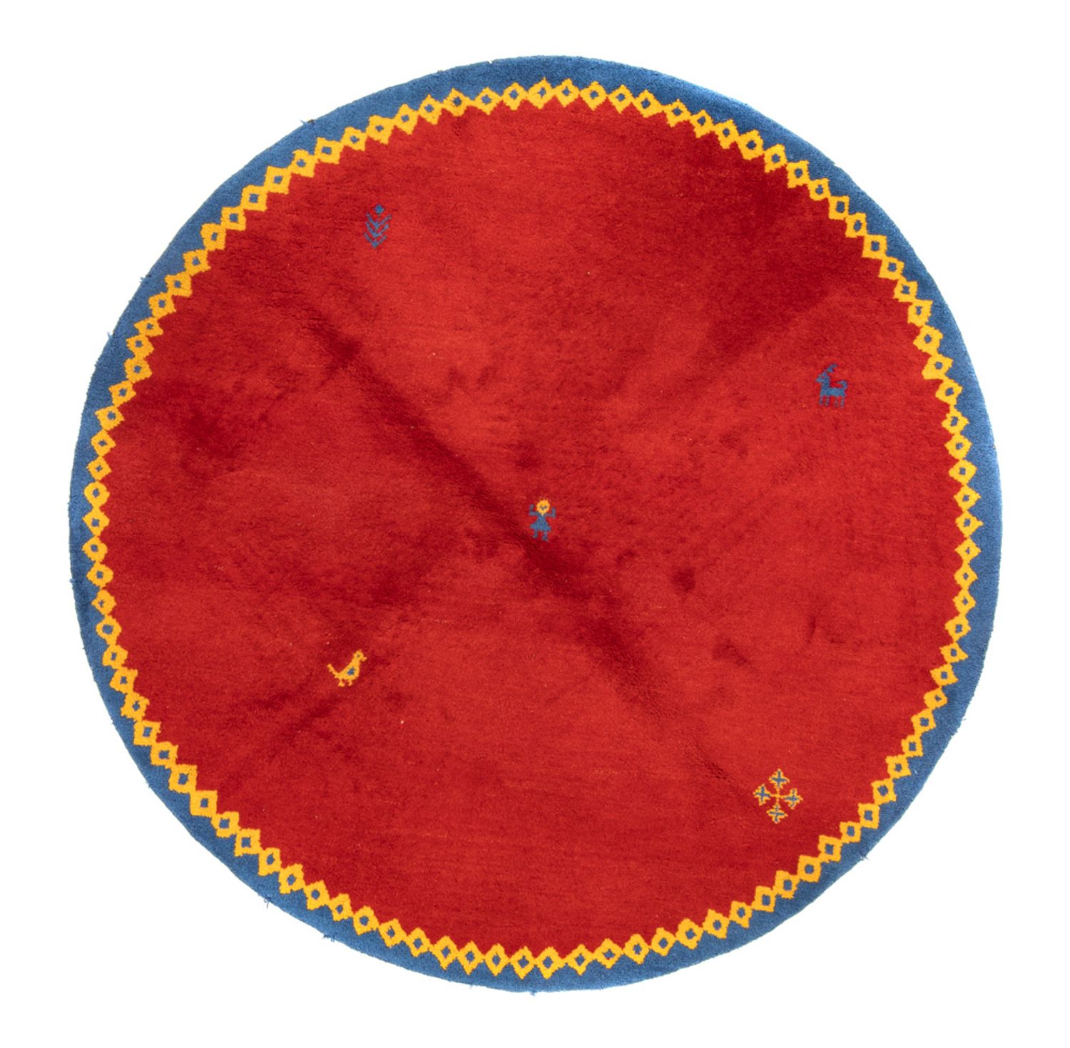 Gabbeh Rug - Indus round  - 200 x 200 cm - red