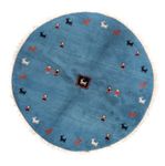 Gabbeh Rug - Indus round  - 195 x 195 cm - blue