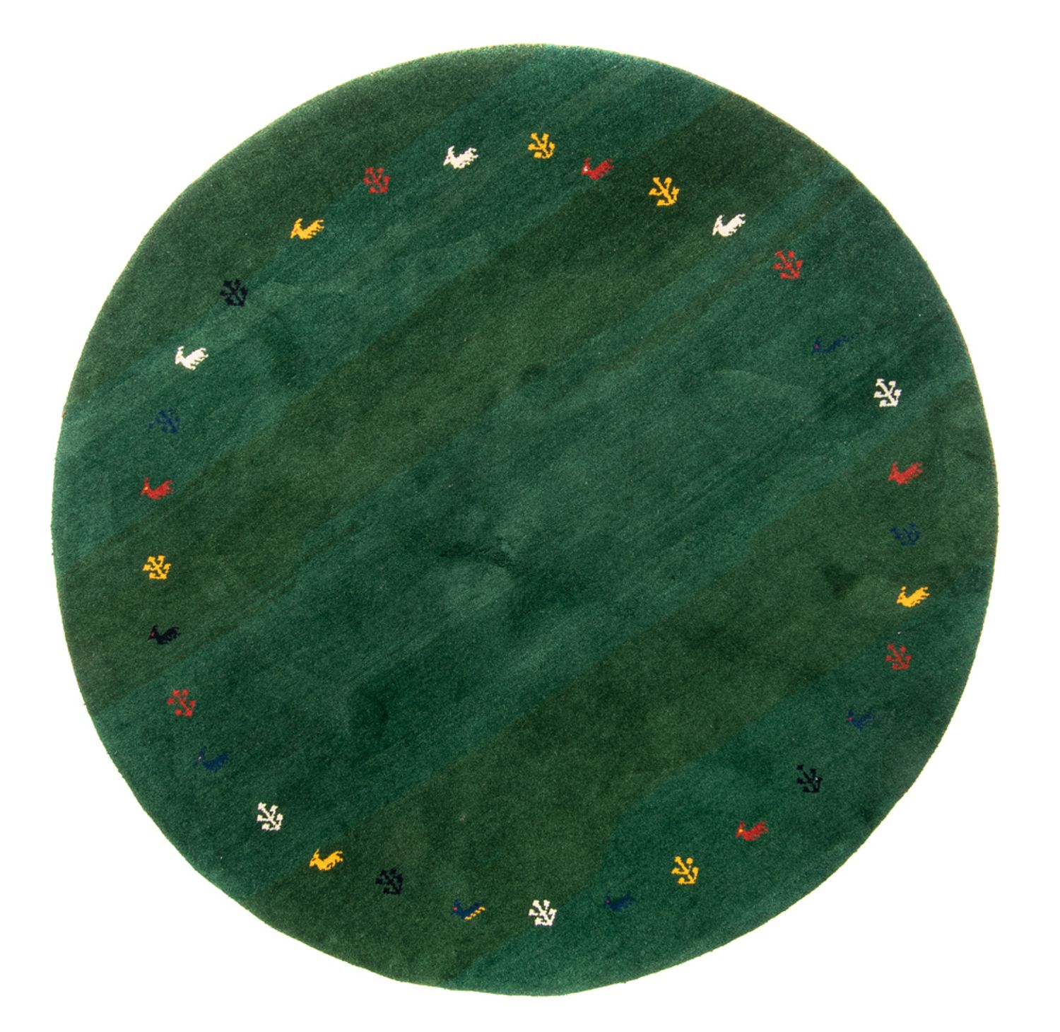 Gabbeh Rug - Indus round  - 194 x 194 cm - green