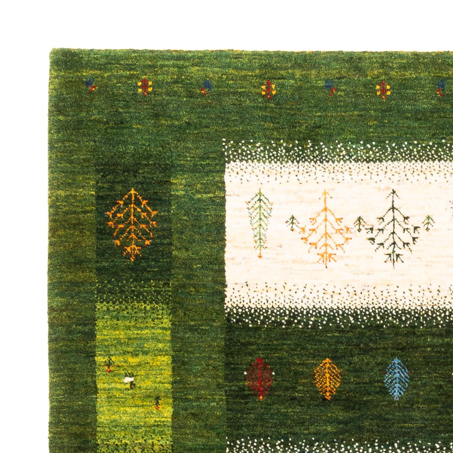 Gabbeh Rug - Loribaft Perser - 197 x 155 cm - green