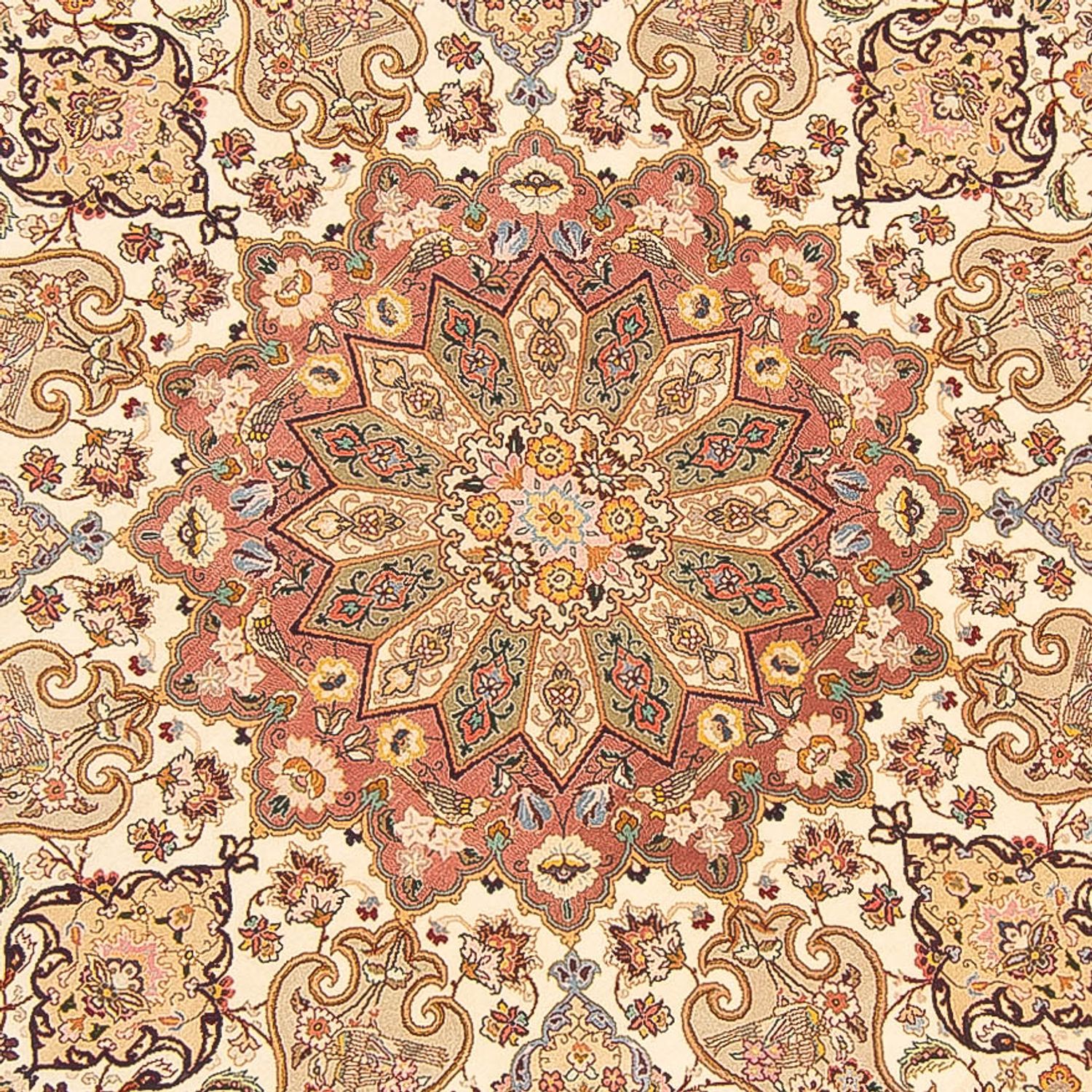 Perser Rug - Tabriz - Royal round  - 200 x 200 cm - cream