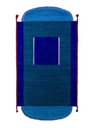 Wool Rug other shape  - 330 x 180 cm - blue