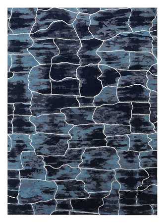 Wool Rug - 270 x 180 cm - dark blue