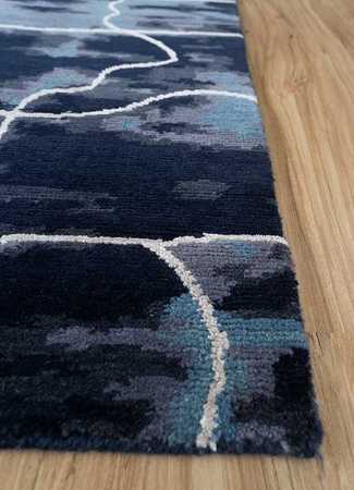 Wool Rug - 270 x 180 cm - dark blue