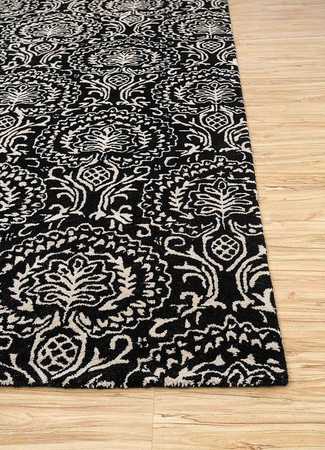 Wool Rug - 240 x 150 cm - black and white