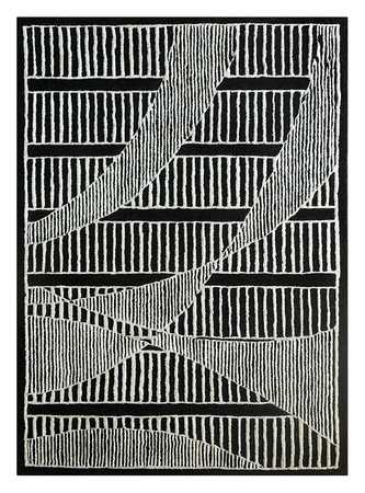 Wool Rug - 240 x 150 cm - black and white