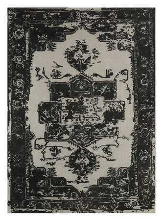 Wool Rug - 240 x 150 cm - black and white