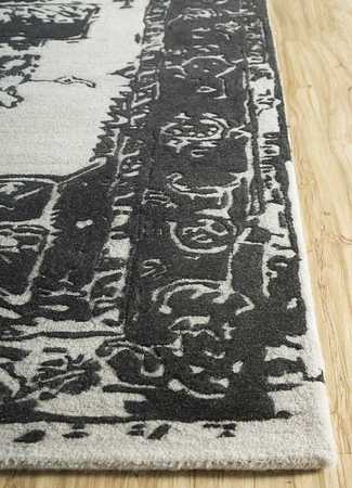 Wool Rug - 240 x 150 cm - black and white