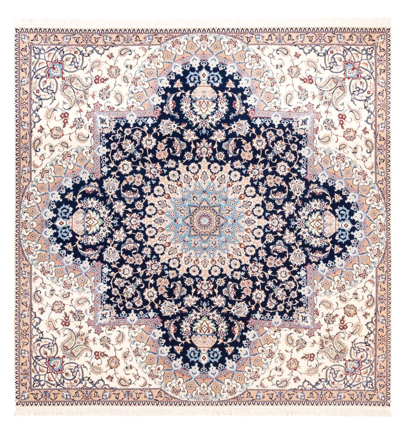 Perser Rug - Nain - Premium square  - 212 x 212 cm - dark blue