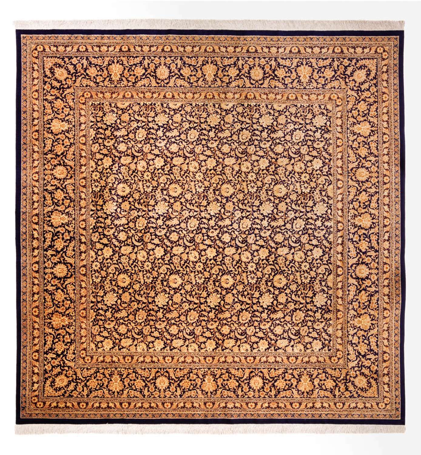 Silk Rug - Ghom Silk - Premium square  - 247 x 243 cm - dark beige