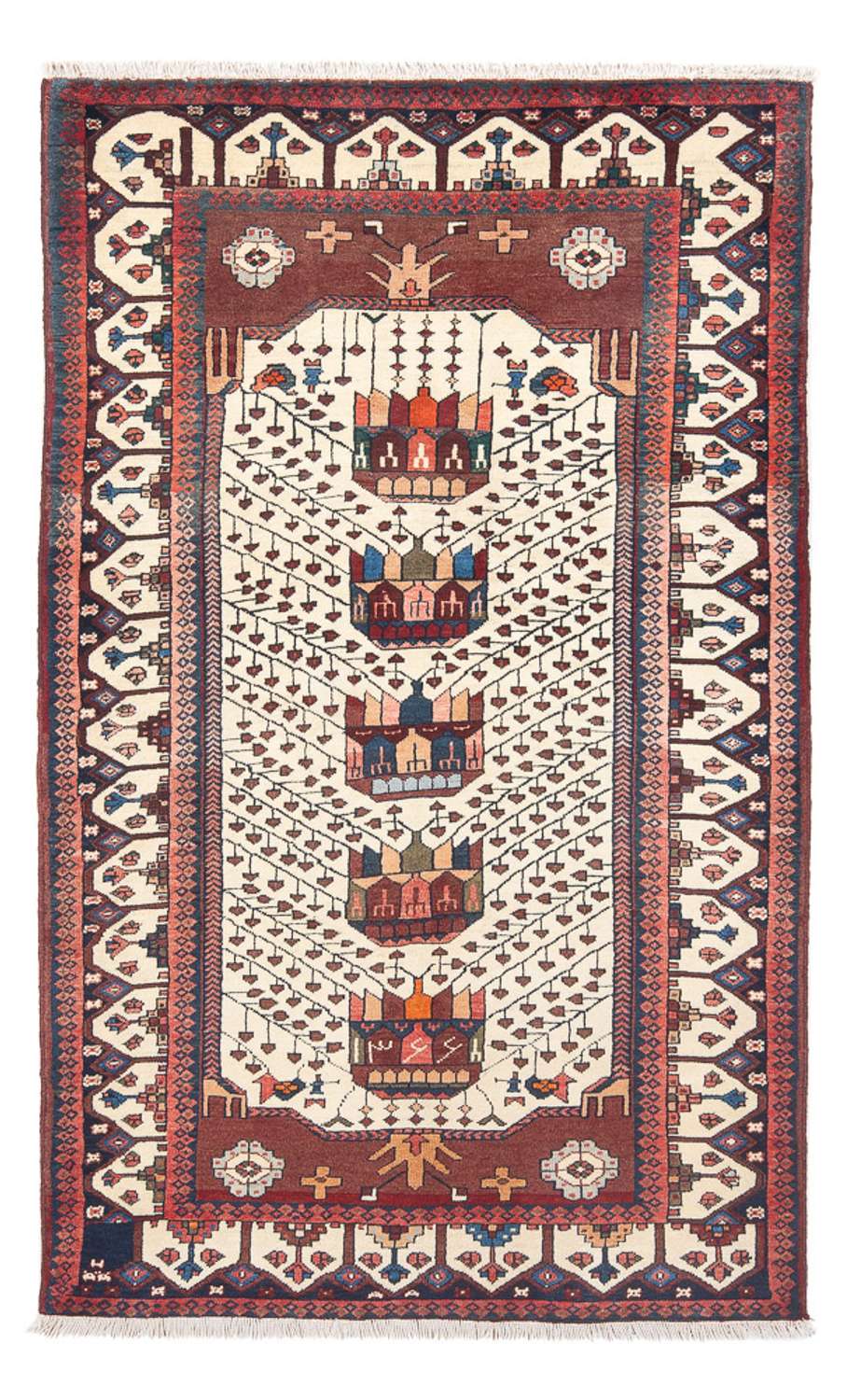 Perser Rug - Nomadic - 206 x 124 cm - cream