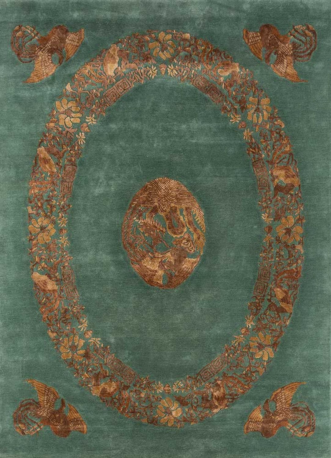 Wool Rug - 300 x 240 cm - green